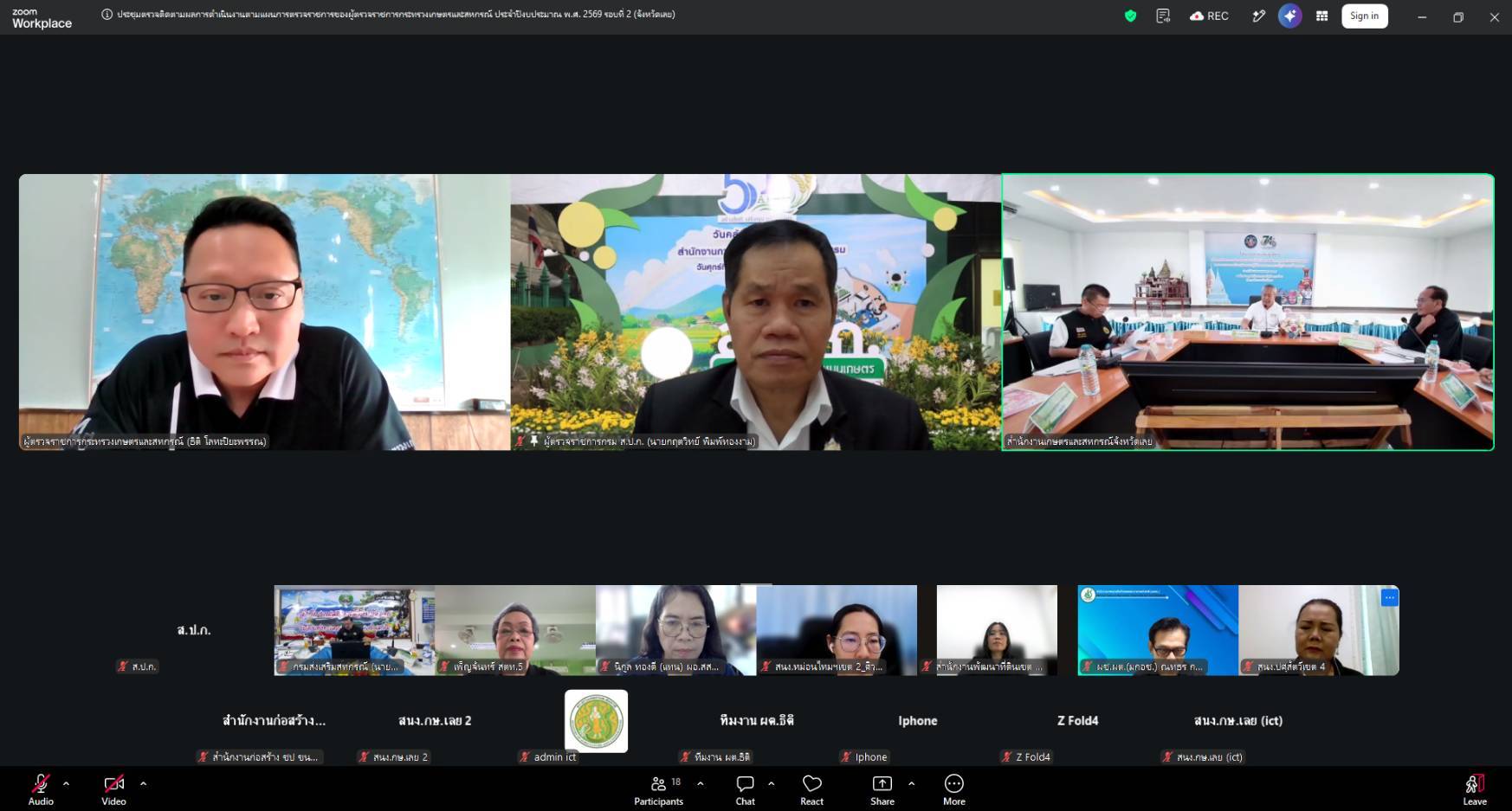 title - ผู้ตรวจราชการ ส.ป.ก. ร่วมประชุมตรวจติดตามผลการดำเนินงานตามแผนการตรวจราชการของกระทรวงเกษตรและสหกรณ์ ประจำปีงบประมาณ พ.ศ. 2569 รอบที่ 2 (เขต 10) จังหวัดเลย และหนองคาย ผ่านระบบ Zoom Meeting มุ่งขับเคลื่อน 6 นโยบายสำคัญ 